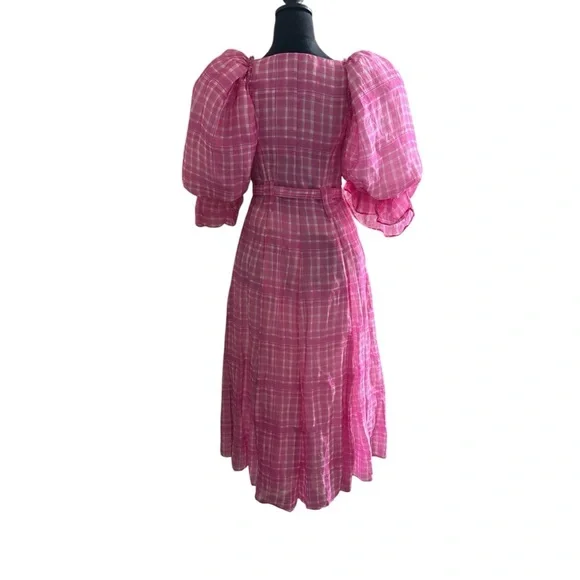Aje Bungalow Pleated Puff Sleeve dress SZ Medium - Picture 6 of 8